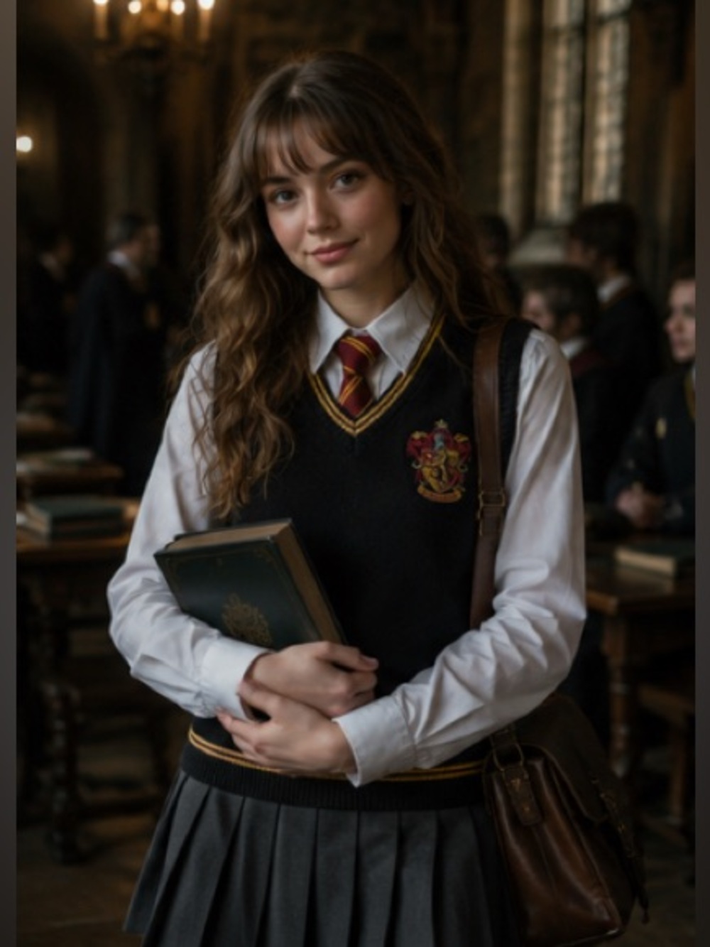 Harry Potter Dark Academia Preppy Wizarding School Uniform Gryffindor Vest